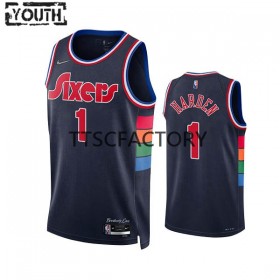 NBA Philadelphia 76ers Trikot James Harden 1 Nike 2022 City Edition Navy Swingman - Kinder
